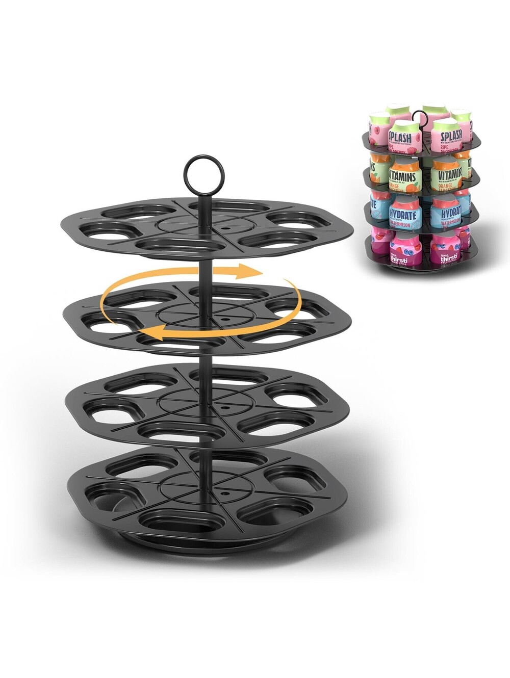 Ninja Compatible 4-Tier Rotating Flavored Water Drops Organizer Holder